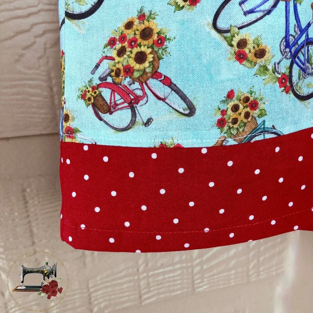 Little girls size 2T handmade pillowcase dress, Bicycle dress, lightweight dress